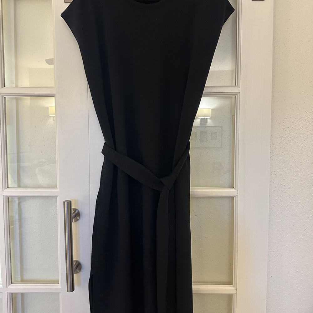 SPANX Black Midi Dress with Belt